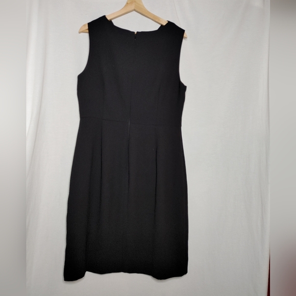 J. Crew Cowlneck Sheath Dress 365 Crepe Wool Sleeveless Black 14 Pencil Dress - Picture 3 of 11